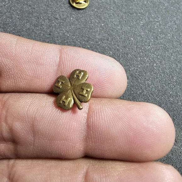 Vintage 4H Pin Bronze Metal Illinois State Four Leaf Clover see pictures for ref - Picture 5 of 7